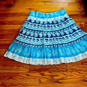 CHAPS DENIMlabel. Excellent condition.Cotton.Lined.Size14.Turquoise/white &Blue.